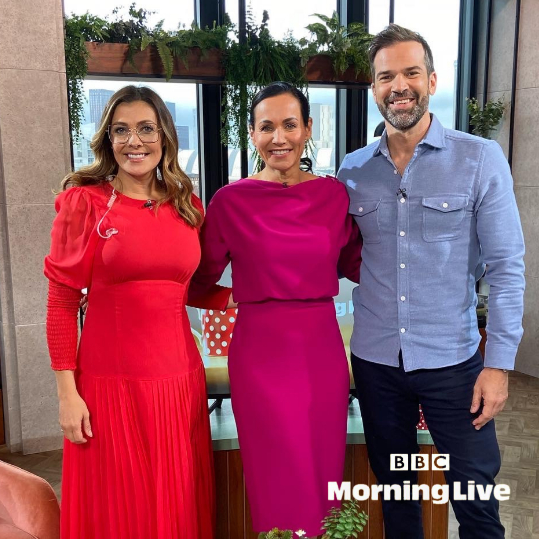 Amanda McAlister on BBC Morning Live with presenters, highlighting media expertise in family law.